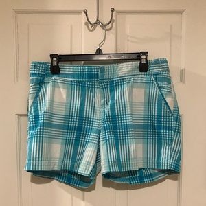 Blue plaid shorts